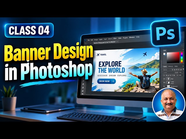 How to Make a Banner Design in Photoshop | Photoshop Mein Banner Kaise Banaye | Class 04
