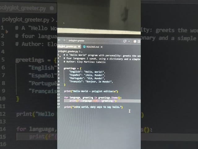 W01 Hello world program