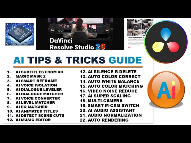 Davinci Resolve 20 & 21 Studio AI Tools (Part 1). #davinciresolve #davincitutorial #madediting
