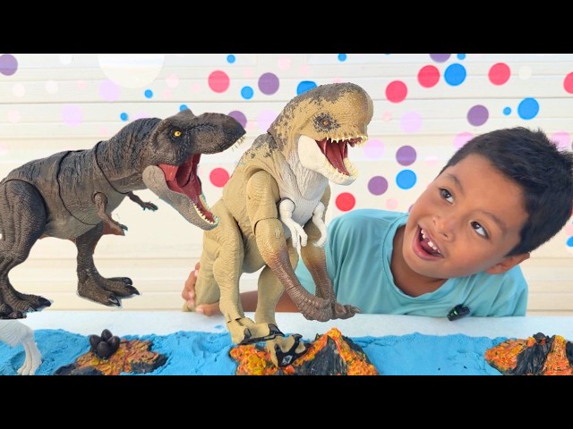 Jurassic World DINOSAURS LAVA| Learn Dinosaur Names @Mattel