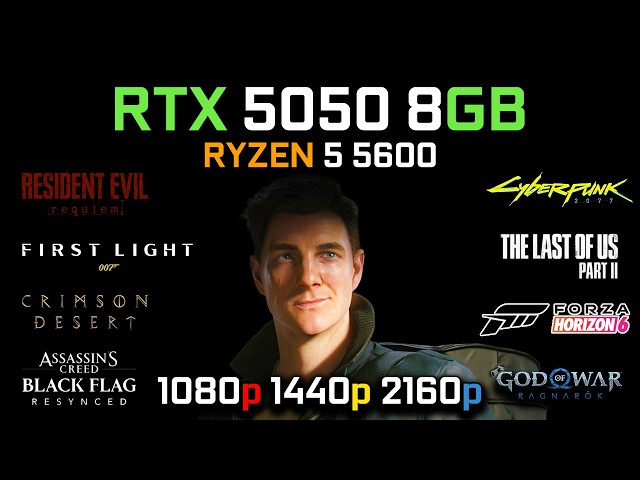 RTX 5050 & RYZEN 5 5600 | Ray Tracing + DLSS 4 MFG 6X | 1080p, 1440p, 4K | Budget PC Gaming 2026