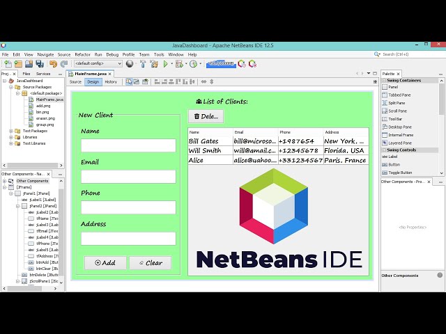 Create Java Application with JTable and Form using Swing GUI Builder of Netbeans IDE (+ Source Code)