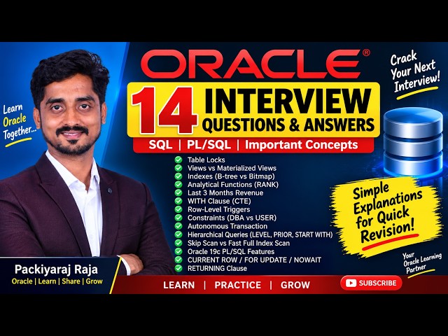Oracle Interview Questions & Answers | 14 Important Questions | Oracle SQL & PL/SQL
