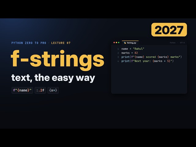 Python Strings & f-strings: Work With Text Like a Pro (2027)