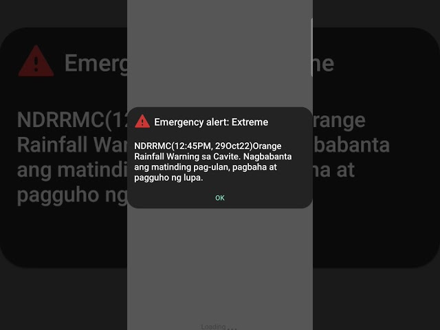Wireless Emergency Alert (WEA) - Orange Rainfall Warning in Cavite (A50s) #shorts