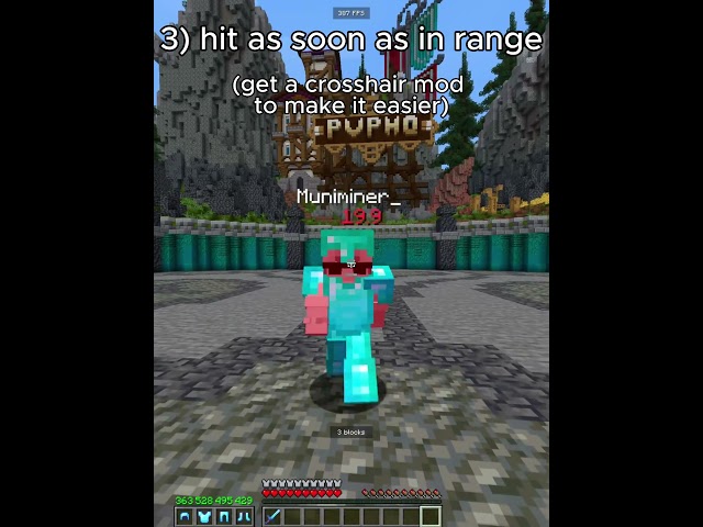 how to 3 block #minecraft #pvp #swordpvp #tutorial #guide #shorts #theobaldthebird #unstablesmp