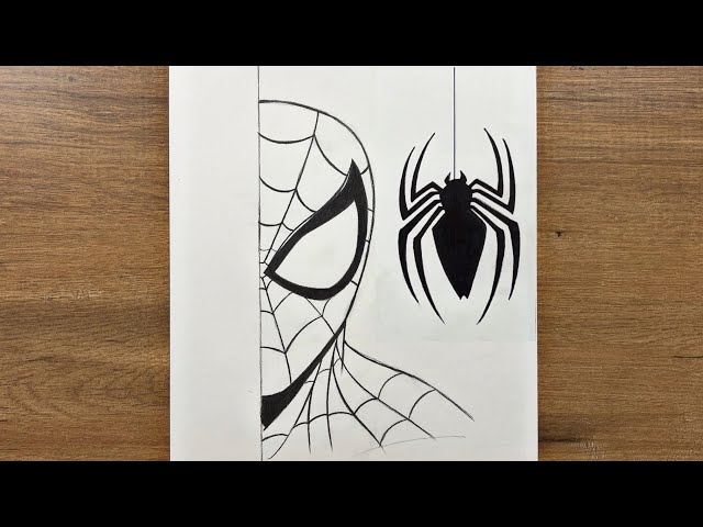 How to Draw Spider-Man with Spider Symbol | Easy Step-by-Step Drawing Tutorial