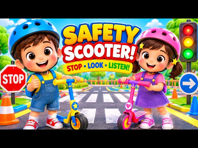 Safety Scooter Adventure 🛴 | Learn Road Safety, Colors & Signs with Toby & Tilly
