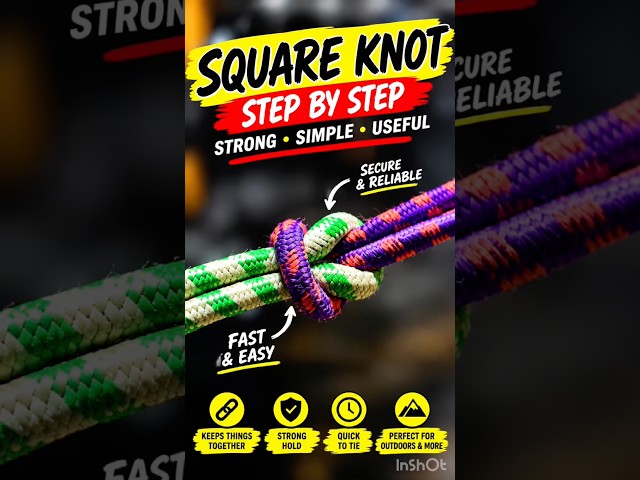 This genius square knot is simple, strong, and incredibly useful! #shorts #knot