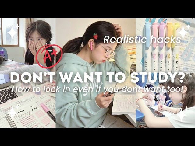 How to LOCK IN Even If you Don't Want To Study | Study tips ✨💌