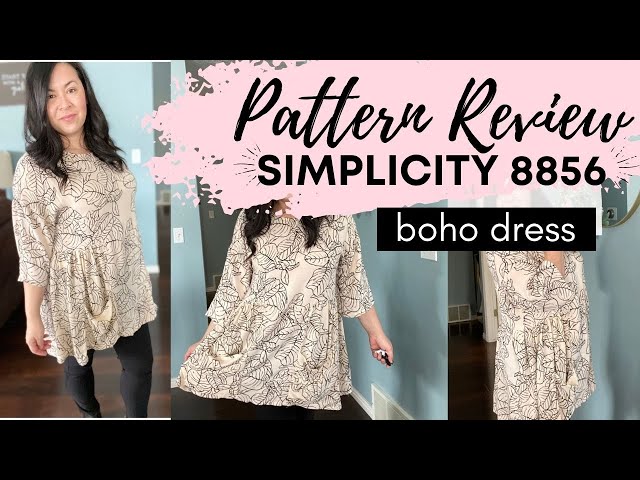 PATTERN REVIEW SIMPLICITY 8856.  SEWING A BOHO DRESS WITH RAYON. #FRIDAYSEWS