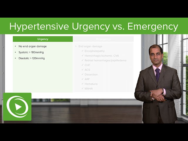 Hypertensive Urgency vs. Emergency – Cardiovascular Pathology | Lecturio