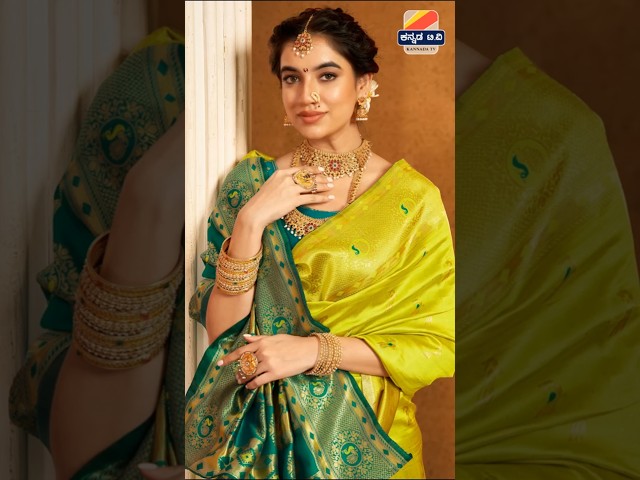 ಮದುವೆ ಫಂಕ್ಷನ್ 💐 ಪೈಠಾಣಿ ಸಿಲ್ಕ್ ಸೀರೆ woven paithani silk blend saree in green #shorts #saree #makeup