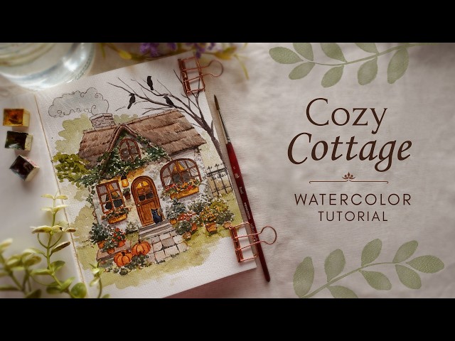 Cozy Fall Cottage: Relaxing Watercolor Tutorial