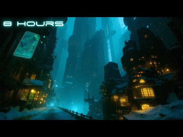 OFF-WORLD ALLEY: Blade Runner Ambience & Snow | Cyberpunk Cityscape in the Subdistrict