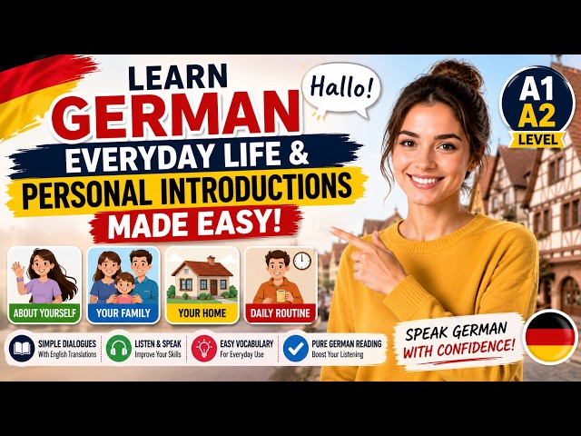 🇩🇪 Learn German A1/A2: Everyday Life & Personal Introductions Made Easy | Deutsch Lernen