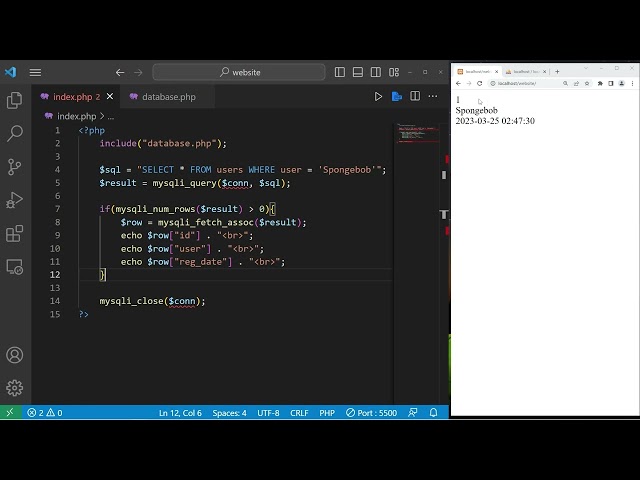 PHP how to query MySQL database