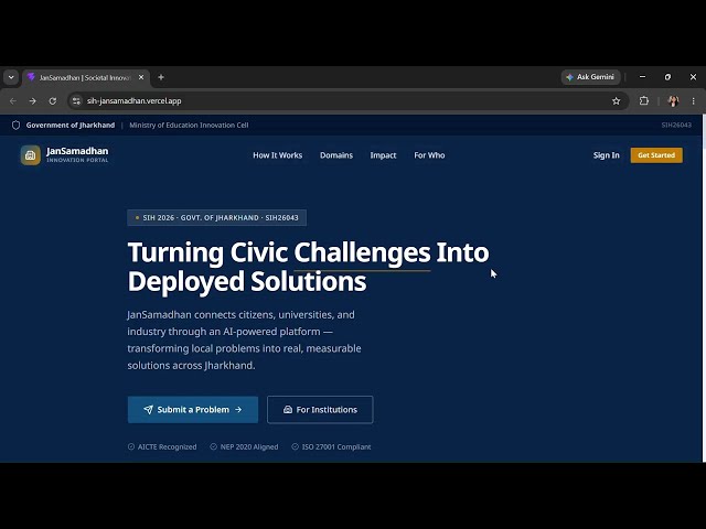 JanSamadhan | From People's Problems to Real-World Solutions | SIH 2026 | Java Jesters