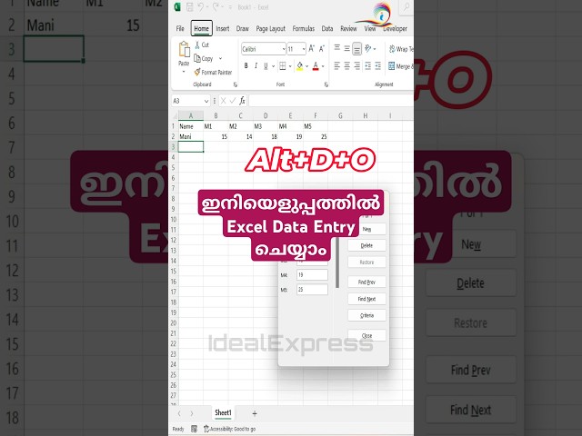 ഇനിയെളുപ്പത്തിൽ Excel Data Entry ചെയ്യാം MS Excel New Data Entry Form #excel #exceltips #exceltricks