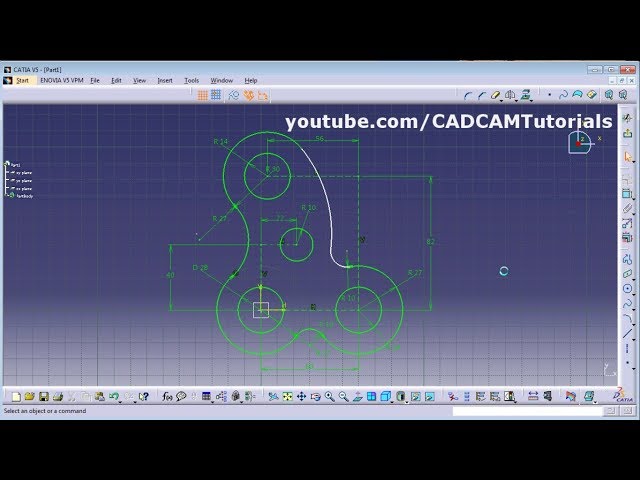 CATIA Training Course Exercises for Beginners - 2 | CATIA Sketcher Drawings