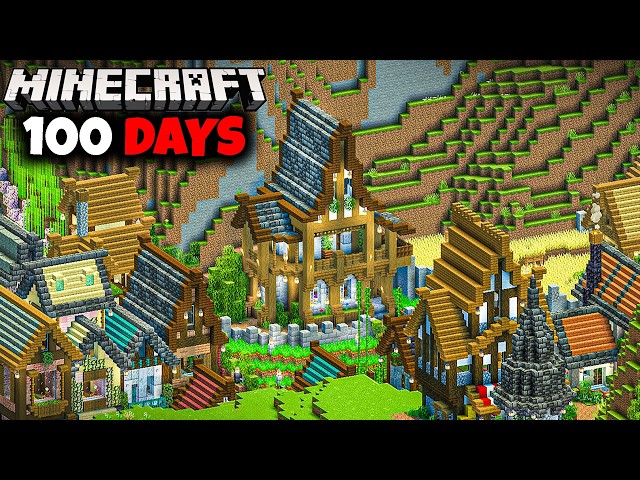 100 Days Building A Medieval Village / Minecraft Forever World