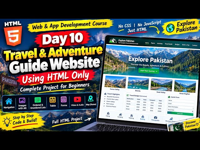 CREATE EXPLORE PAKISTAN WEB USING HTML [CLASS:22]