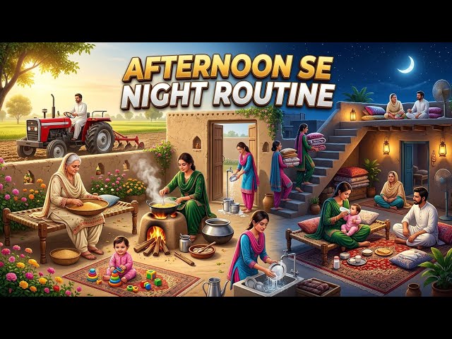 Afternoon To Night in a Pakistani Village  ✨ | Beautiful  Village Life routine 🌼