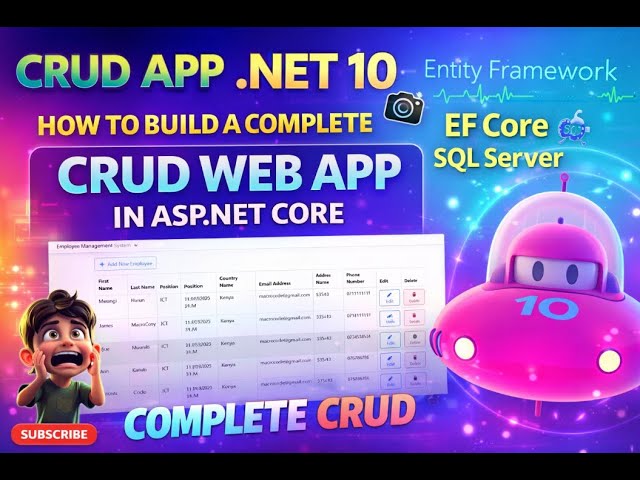 🔥  How to Build a COMPLETE CRUD Web App in ASP.NET Core (.NET 10 + EF Core + SQL Server) || .NET 10🎯