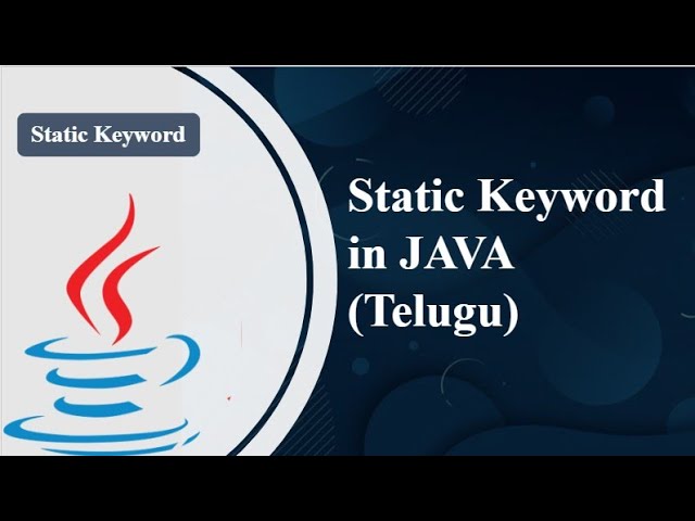 Static Keyword in Java in Telugu