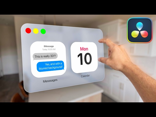 Create Apple Style 3D Floating UI in Davinci Resolve