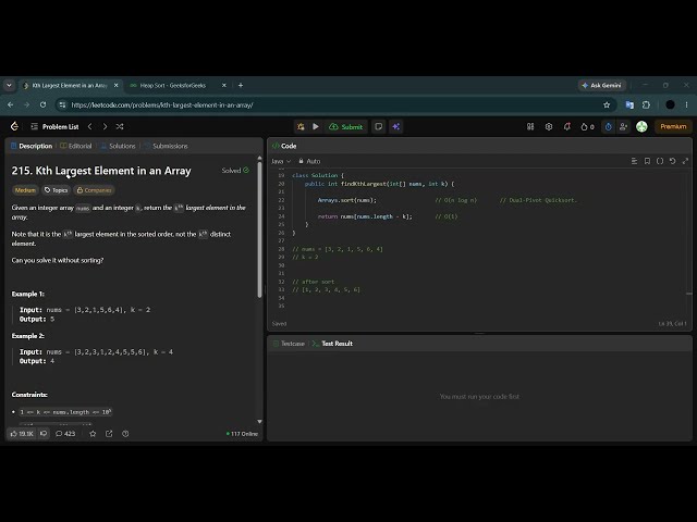 2-LINE Java Trick to Solve LeetCode 215! 🚀 | Kth Largest Element