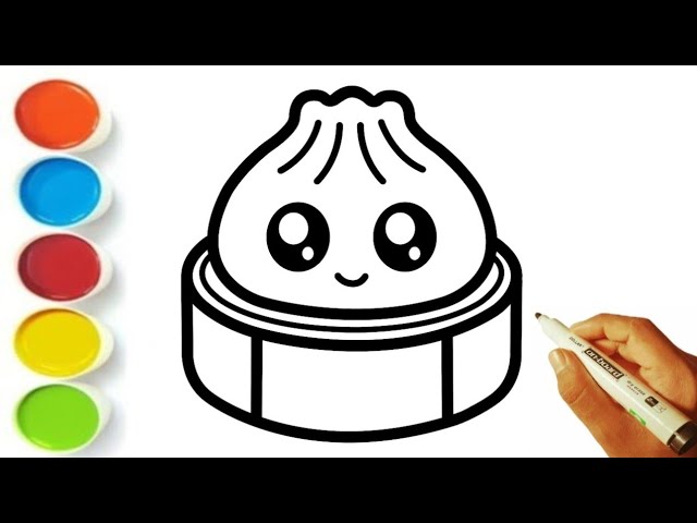 HOW TO DRAW A KAWAII CAKE | CUTE SQUISHY DUMPLING DRAWING