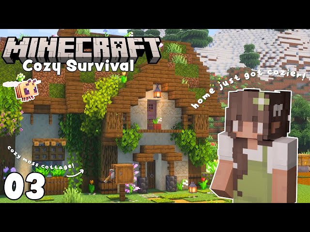 Cozy Cottage Details! | Cozy Minecraft Survival Let's Play - Ep. 03 🐝