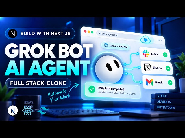 Build Full Stack AI agentic Grok Bot Clone using NextJs, React, Tailwindcss
