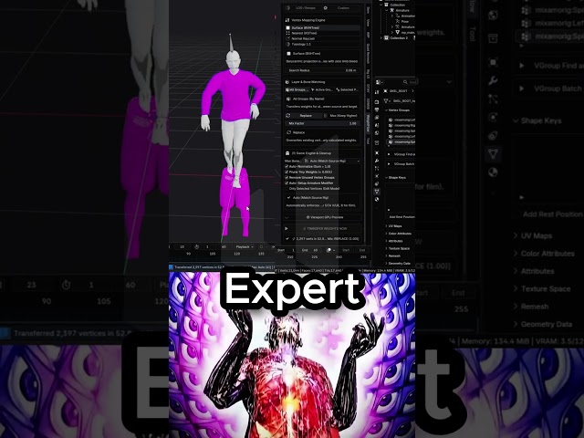 TRANSFER WEIGHT in 1 CLICK #blender
