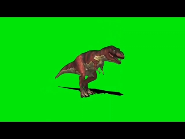 Red dangerous+sound effect dinosaur green screen video-hansyjazz