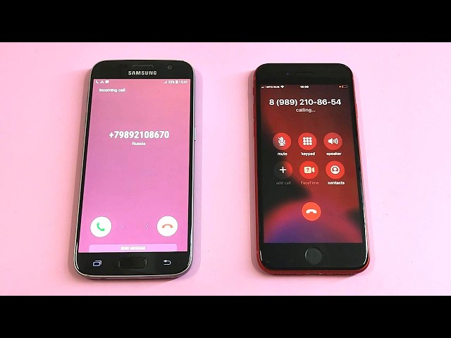 Samsung Galaxy 7 vs iPhone 8 incoming call & outgoing call