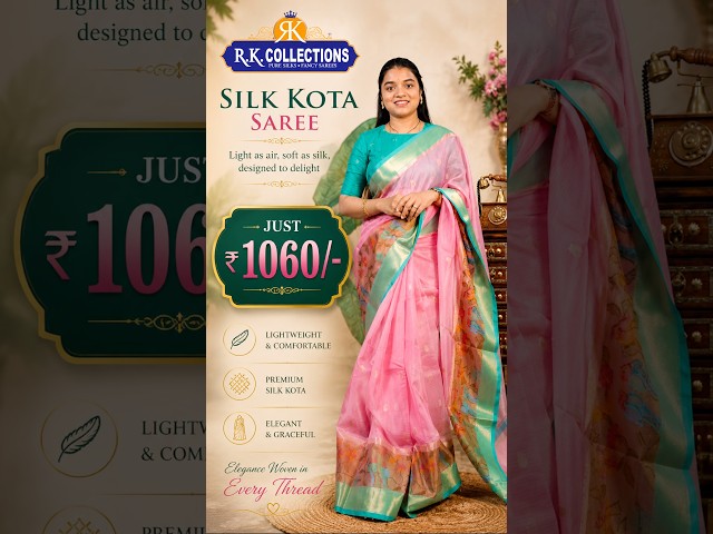 Silk Kota Meenakari Border With Zari Butti Saree I Wholesale Shop I@Rkcollectionssarees