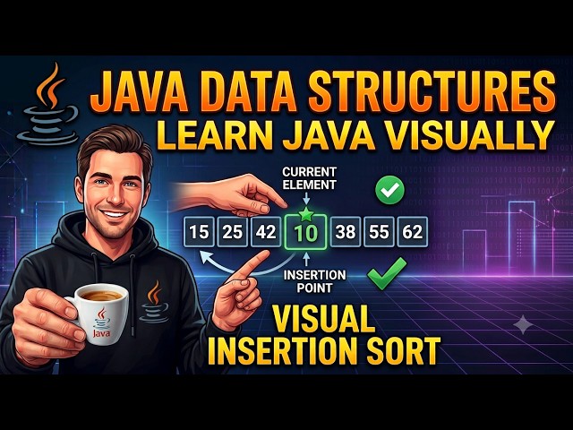 Learn Java Data Structure Visually - Insertion Sort | #java #datastructures #insertionsort  #visual