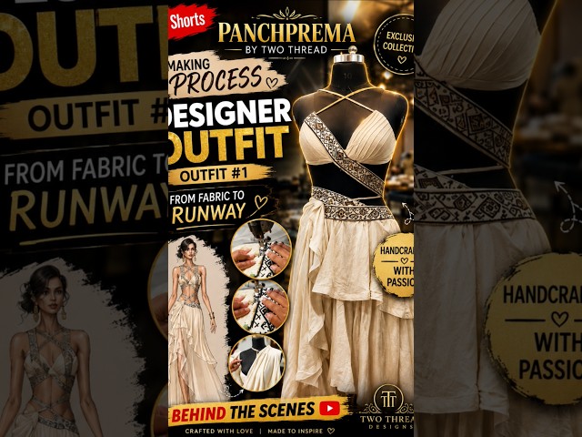 🔥 Fashion Show Designer Outfit Making ✨ Panchprema by Two Thread | Outfit #1 👗 #Shorts