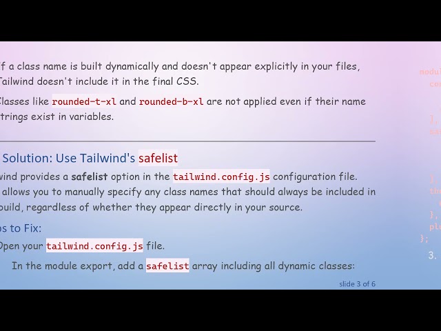 Fixing Dynamically Generated rounded Tailwind CSS Classes in Next.js