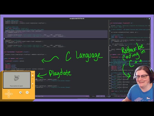 Trying out the C SDK for Playdate 🎮 Rachel's Game Development Day
