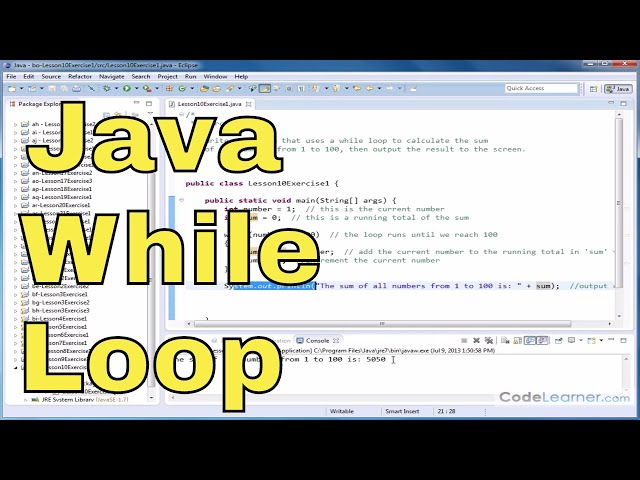 Learn Java Programming - Exercise 10x - The While Loop