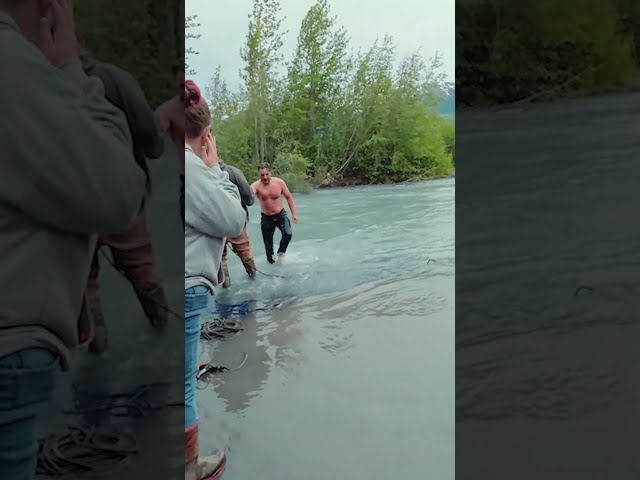 This Marine Swam Across Ice Cold Glacier Water!  #hero #heroic #diy #offroad #fail
