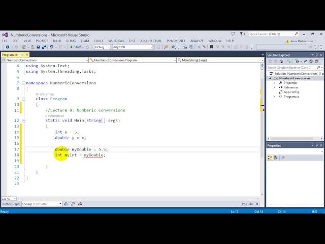 Learn C# for beginners: 8 -  Numeric Conversions