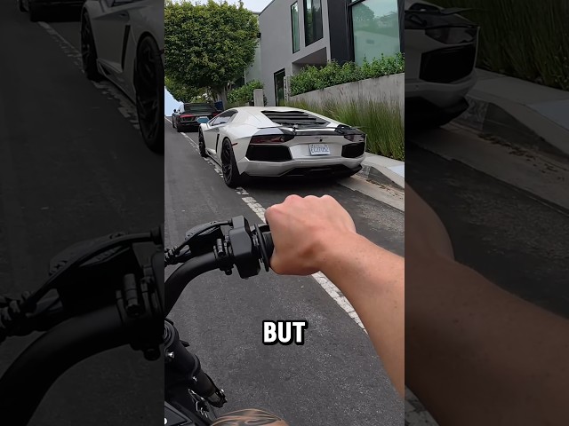 These streets are crazy out here in the Hollywood Hills #supercar #lambo #aventador #ebike #surron