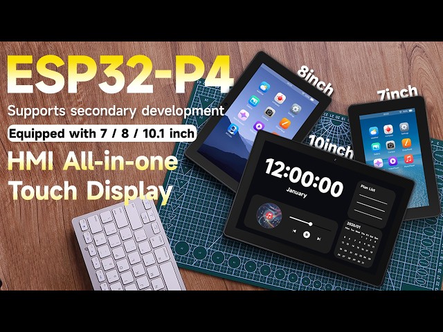 7/ 8/10.1 inches ESP32 P4 WIFI6 Touch LCD,All-in-One: Display & Camera,Industrial-Grade & Metal Case