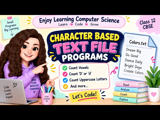 Text File Programs Made Easy! | Character-Based Programs | Class 12 CBSE Computer Science Python 083