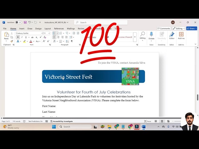 New Perspectives Word 365/2021 | Module 8: SAM Project 1b #VictoriaStreetNeighborhoodAssociation