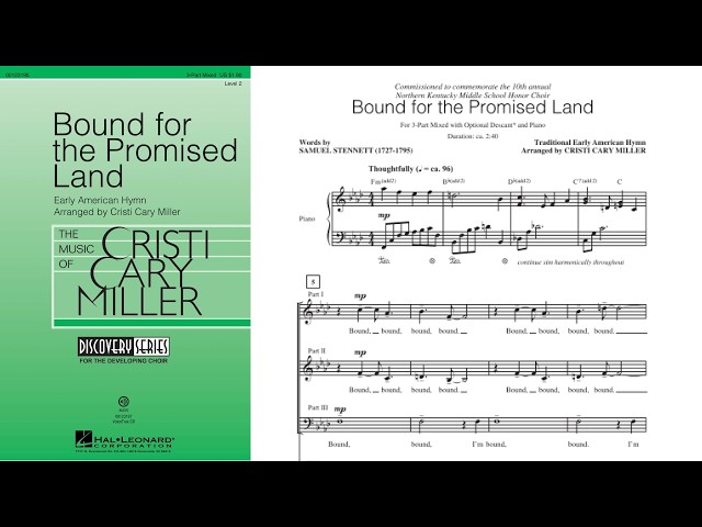 Bound for the Promised Land | 3-Part Choir | Arr. Cristi Cary Miller